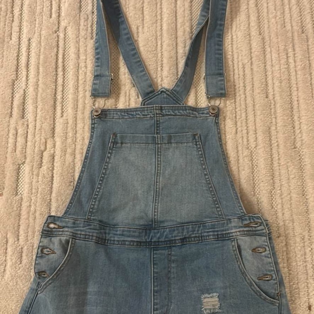 Denim Overalls with Pocket Detail